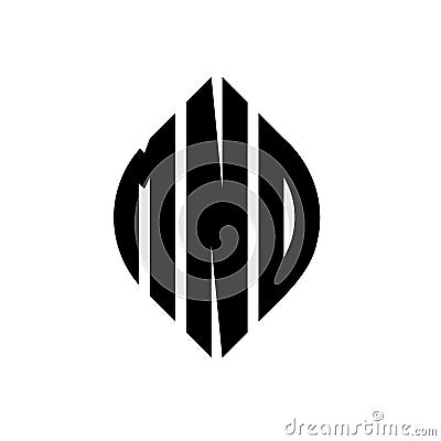 MNO circle letter logo design with circle and ellipse shape. MNO ellipse letters with typographic style. The three initials form a Vector Illustration