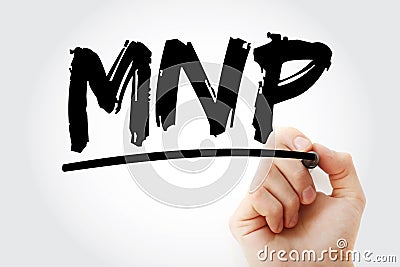 MNP - Mobile Number Portability acronym with marker, technology concept background Stock Photo