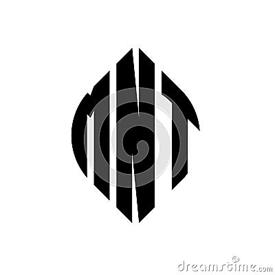 MNT circle letter logo design with circle and ellipse shape. MNT ellipse letters with typographic style. The three initials form a Vector Illustration