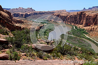 Moab, Utah and the Colorado River Stock Photo