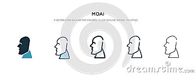 Moai icon in different style vector illustration. two colored and black moai vector icons designed in filled, outline, line and Vector Illustration