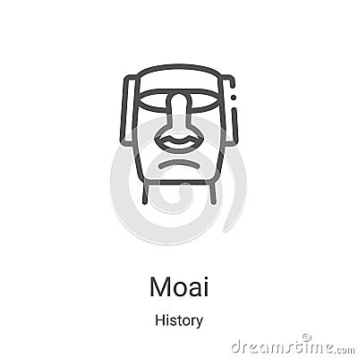 moai icon vector from history collection. Thin line moai outline icon vector illustration. Linear symbol for use on web and mobile Vector Illustration