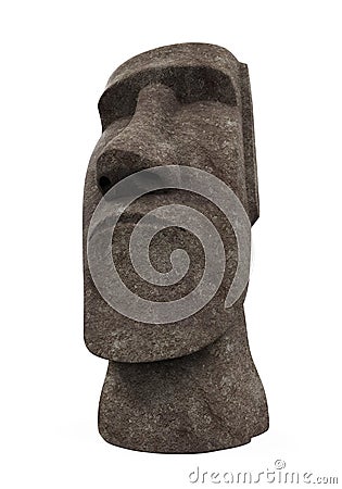 Moai Statue Isolated Stock Photo