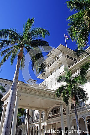 The Moana Hotel, Waikiki, Oahu, Hawaii Stock Photo