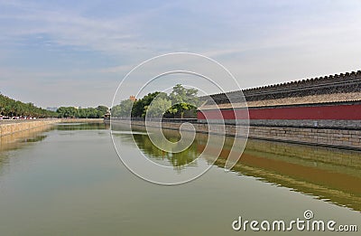 The moat around the Forbidden City Stock Photo