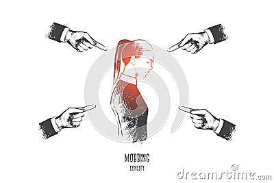 Mobbing concept. Hand drawn isolated vector. Vector Illustration