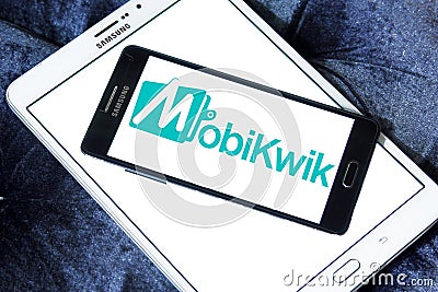 MobiKwik payment system company logo Editorial Stock Photo