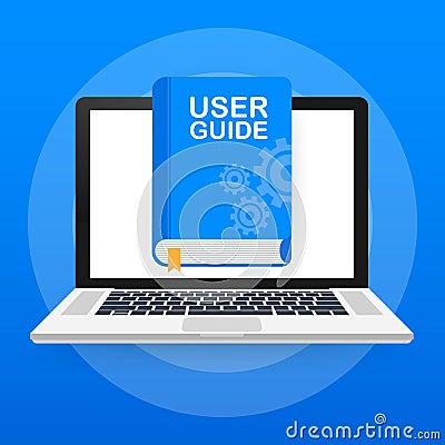 Concept User guide book for web page, banner, social media. Vector illustration Vector Illustration