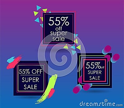 Frame best design style, headlines of different colors written in rectangular geometric shapes Vector Illustration