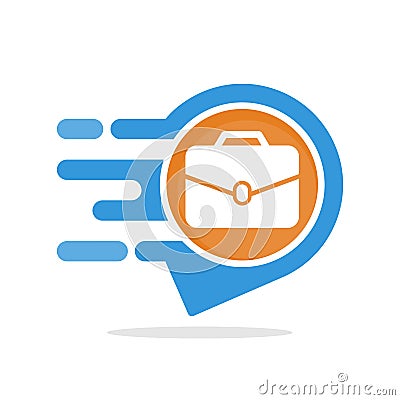 Vector illustration icons with the concept of informative & responsive services to access information on the location of job vacan Vector Illustration