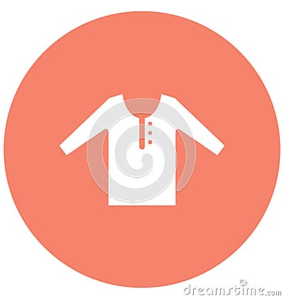 Plain round neck t-shirt Isolated Vector Icon that can be easily modified or edit Vector Illustration