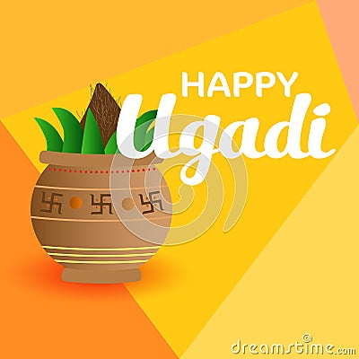Happy ugadi day Vector Illustration