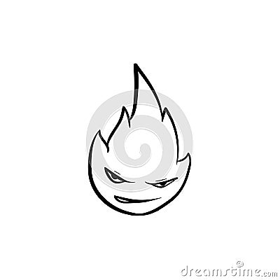 Fire doodle icon vector han draw Stock Photo