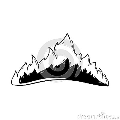 Fire doodle icon vector han draw Stock Photo