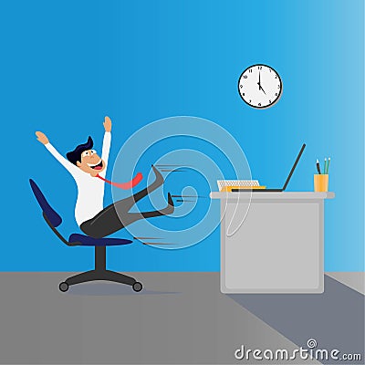 Quit work. work happily concept Stock Photo