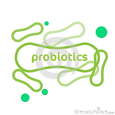 Probiotics Bacteria Vector Logo Vector Illustration