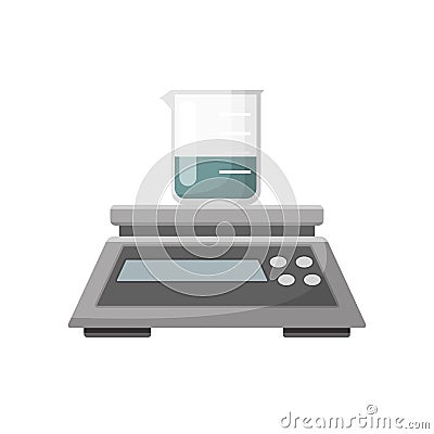 Laboratory equipment, balance and beaker Vector Illustration