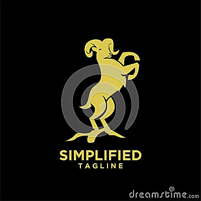 Goat sheep rams line stand set logo icon designs vector simple illustrationa Cartoon Illustration