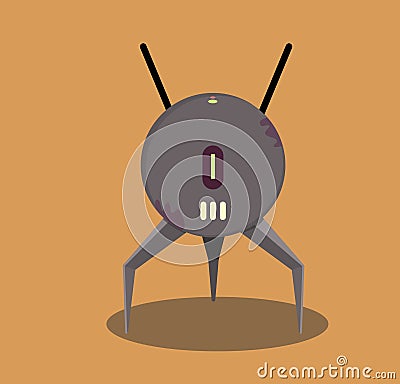 Robot ball,three legs Vector Illustration