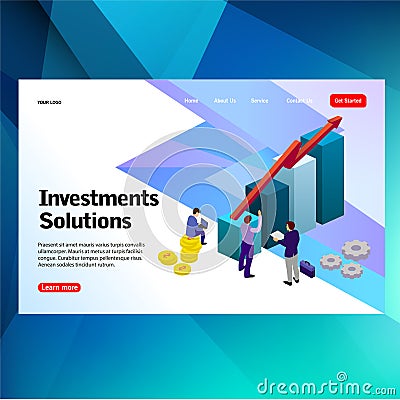 Bank development economics strategy. Commerce solutions for investments, analysis concept. Analysis of sales, statistic grow data, Vector Illustration