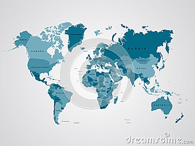 High Detail World Map. template Vector illustration for information education, news, politic, economic, social culture, strategy, Vector Illustration