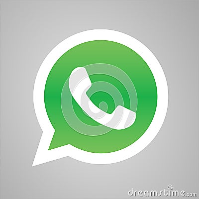 Telephone icon vector, whatsapp logo symbol. Phone pictogram, flat vector sign isolated on white background. Simple vector illustr Vector Illustration