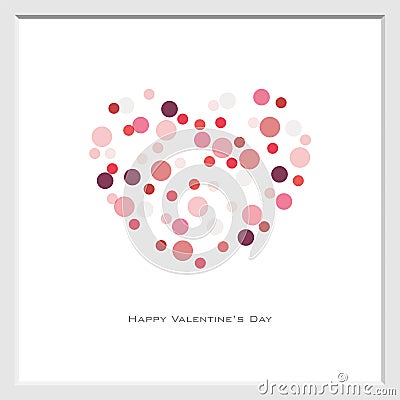 Valentine`s day background with Random circle dot style in red-tone, vector, flyer, invitation, posters, brochure, banners. Stock Photo