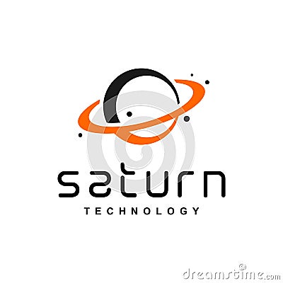 Simple creative galactic saturn planetary illustration Vector Illustration