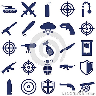 Weapon Isolated Vector icon set every single icon can easily modify or edit Vector Illustration