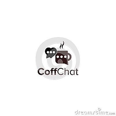 Coffee chat logo design element vector Vector Illustration