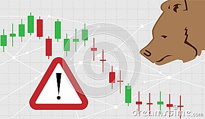 Bearish symbols on stock market.forex or commodity charts.the stock market down tune Stock Photo