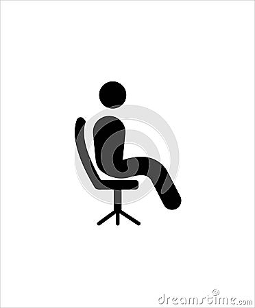Man siting on chair flat design icon,vector best illustration design icon. Vector Illustration