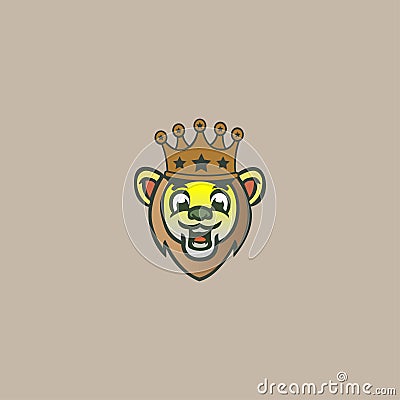 king lion vector illustration logo Vector Illustration