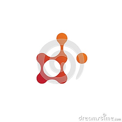 Connected dot atom D letter intial logo icon Vector Illustration