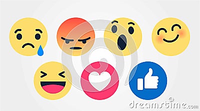 Icon symbol set emoticons vector Vector Illustration