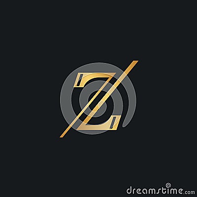 Elegant z letter, double 7 number logo icon Vector Illustration