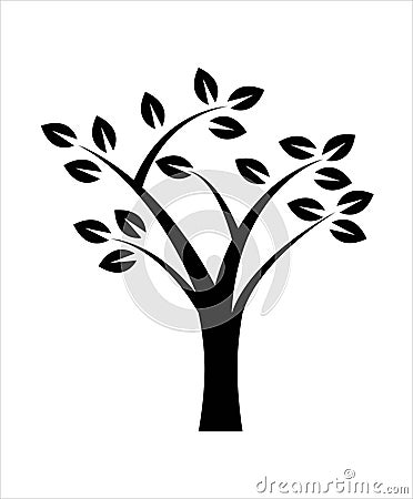 Tree flat icon,tree with leaf flat design icon,vector best illustration design icon. Vector Illustration