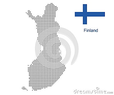 Finland map with flag. Vector Illustration