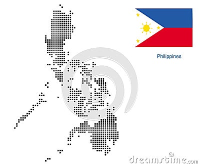 Philippines map with flag. Vector Illustration