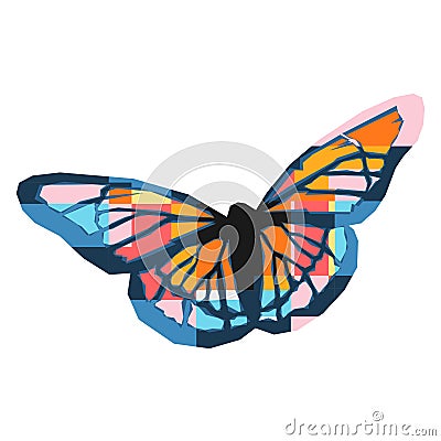 WPAP. abstract pop art style like a butterfly Vector Illustration