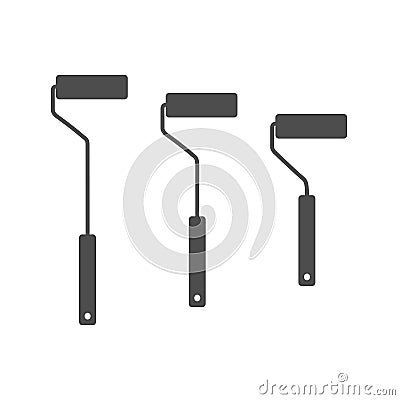 Paint roller brush icon wall isolated vector Cartoon Illustration