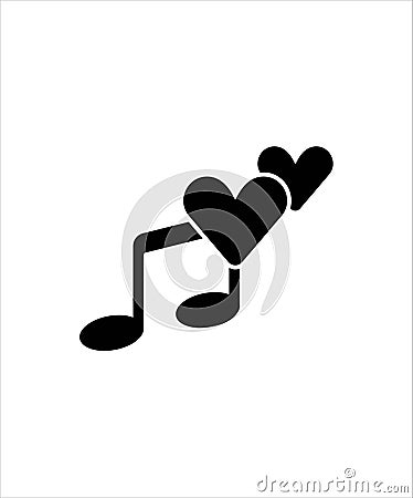 Romantic music icon,vector best flat romantic music icon. Vector Illustration