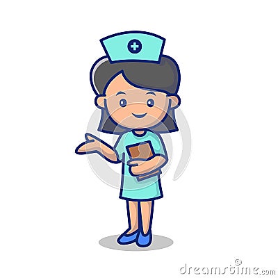 Minimalist Nurse mascot design template Vector Illustration