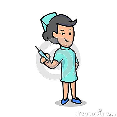 Minimalist Nurse mascot design template Vector Illustration