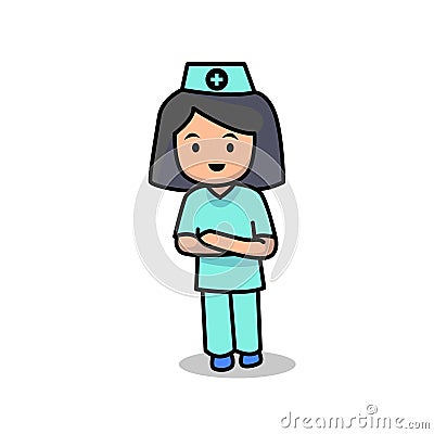 Minimalist Nurse mascot design template Vector Illustration