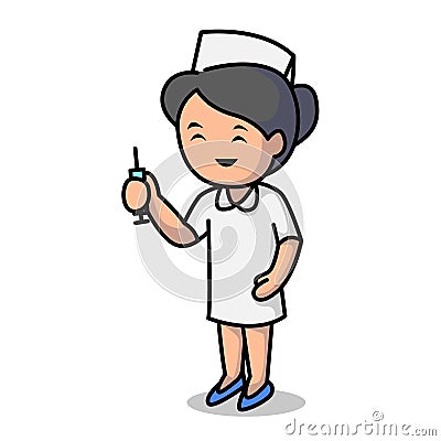 Minimalist Nurse mascot design template Vector Illustration