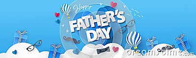 Happy Fathers Day greeting design for greeting card, banner, social media, promotion and sale Vector Illustration