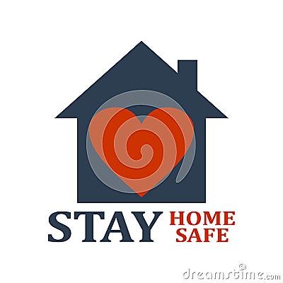 Banner slogan for stay at home Vector Illustration