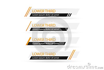 Set of banners of lower third Vector Illustration