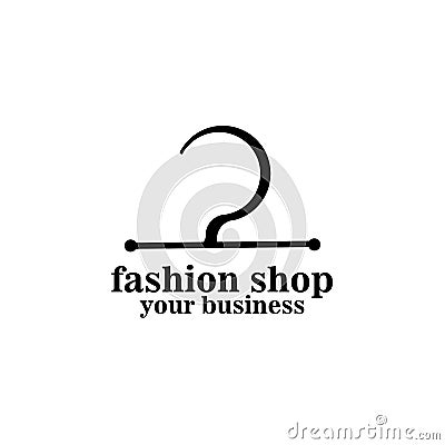 Creative fashion logo design. Vector hanger symbol. Vector Illustration